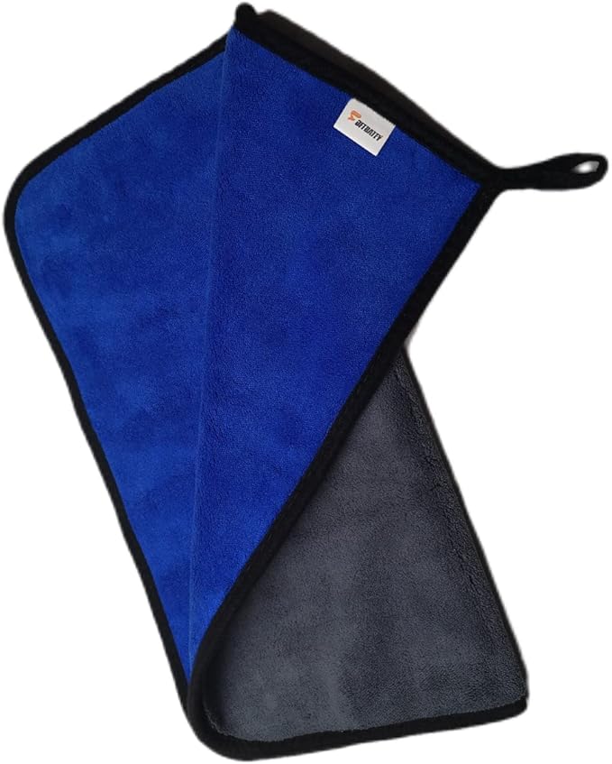 SOFTBATFY Ultrasoft, Large, Thick and Quick Drying Car Microfiber Cleaning Towel 800GSM Polishing Waxing Auto Detailing Towel Cloth (6pack,16 x 16inches) (Grey-Blue)