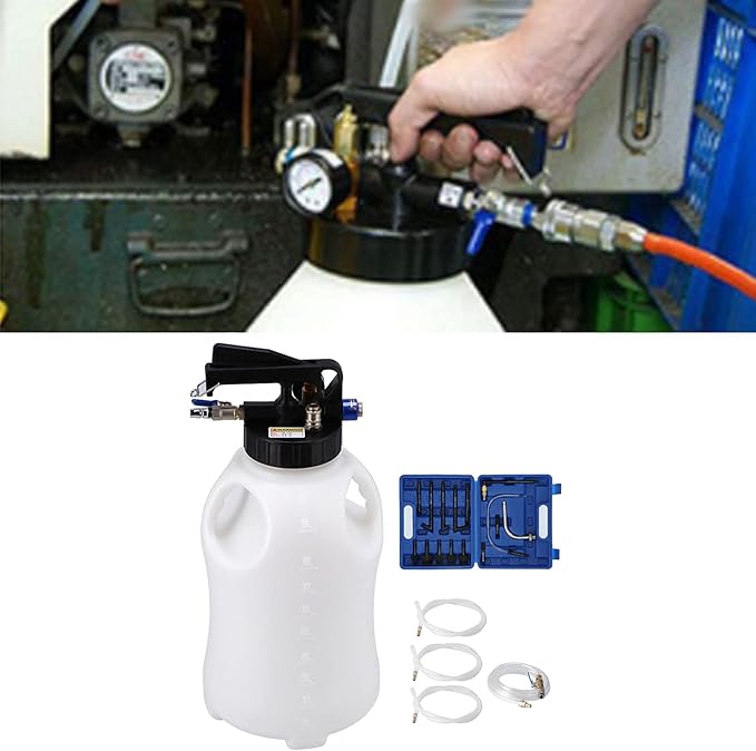 PerGar Transmission Fluid Pump Pneumatic Extractor and Dispenser Tool Kit, 10L Pneumatic Automatic Transmission Oil Filling Dispenser Engine Oil Fluid Change Tool Kit