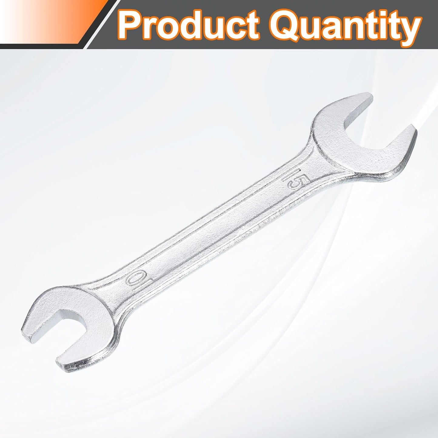 HARFINGTON Double Open End Wrench 10mm x 15mm Metric 15 Degree Offset Angle Small Flat Head Wrench Galvanizing Open Ended Spanner for Automotive Repair Furniture Assembly