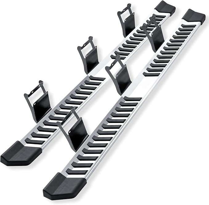 COMNOVA Pair Running Board Compatible with 17-25 Ford F250 Superduty Crew Cab（4 Full Size Doors） Rocker Slider Side Steps,Width 6 Inches V Style.with OE Style Brackets.