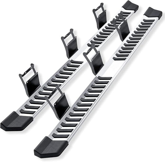 COMNOVA Pair Running Board Compatible with 17-25 Ford F250 Superduty Crew Cab（4 Full Size Doors） Rocker Slider Side Steps,Width 6 Inches V Style.with OE Style Brackets.
