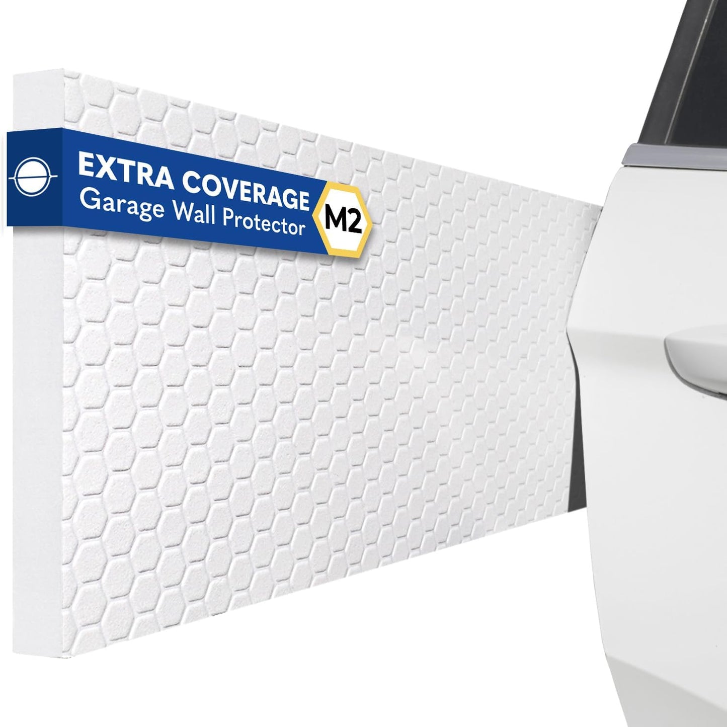 M2 Garage Wall Protector Car Door Wall Protector, Tool-Free, Designed in Australia (White, 4 Pack)