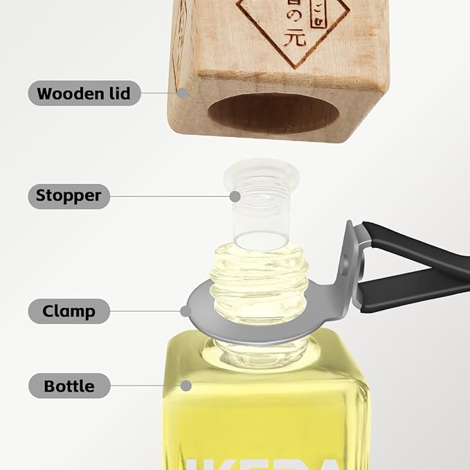 Car Air Freshener | Square Hanging Car Scent with Vent Clip Bottle | Long Lasting Fragrance | Essential Oil Diffuser | Odor Eliminator Deodorizer (Square-Tranquil Girl)