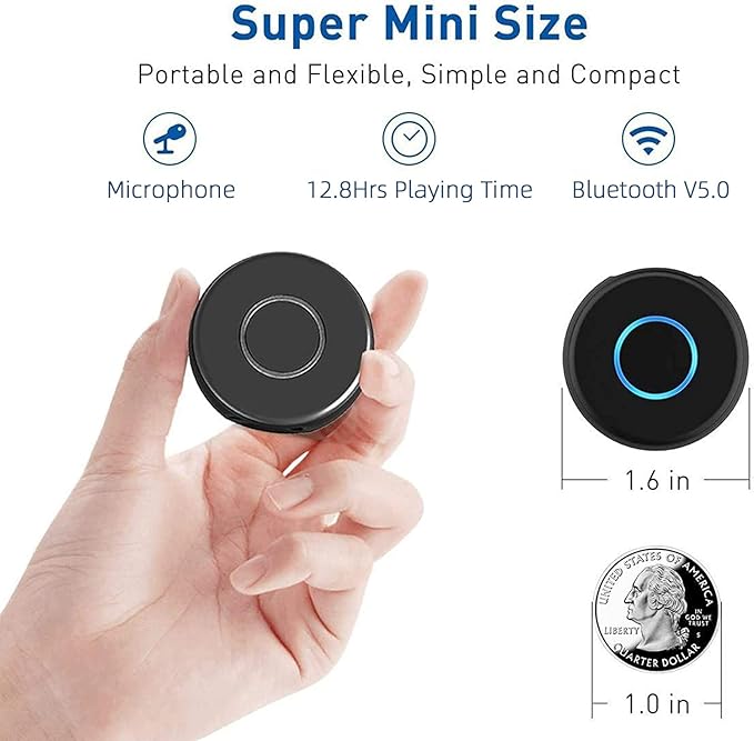 SONRU Bluetooth Aux Adapter for Car, Wireless Audio Receiver, Portable Hands-Free Kit with RCA AUX 3.5mm for Home/Car Stereo Music Streaming Sound System