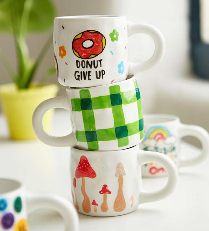 Pott'd Paintables Paint Your Own Mug Kit - DIY Mug Painting Kit for Adults. Ceramic Painting Kit for Adults Includes Mugs, Paints, Brushes and Painting Inspiration Guide