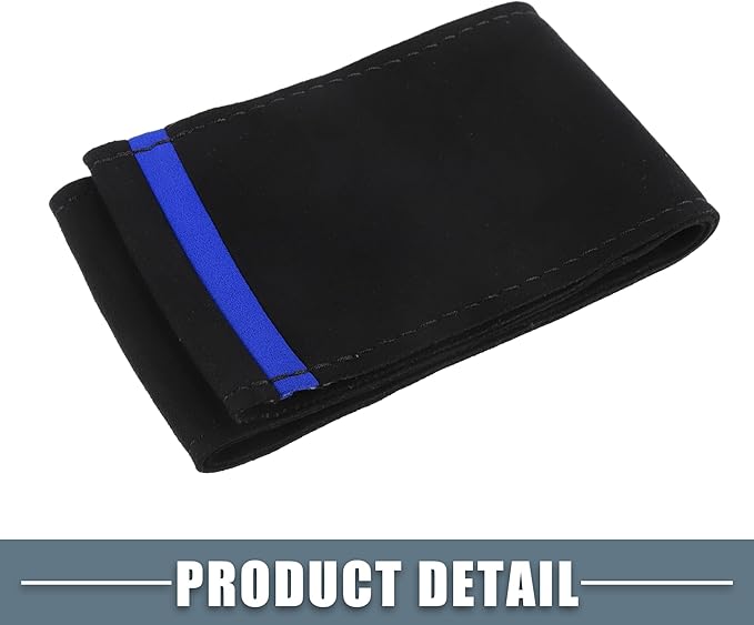 Car Hand Sewn DIY Steering Wheel Cover Breathable Comfortable 38cm Stitch on Wrap Cover Suede Blue Black Stitches Black