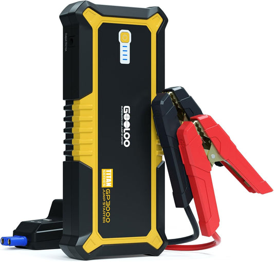 GOOLOO GP3000 3000A Jump Starter,12V Car Battery Jump Starter for up to 9.0L Gas Engines & 7.0L Diesel, Supersafe Lithium Jump Box Battery Booster Pack, Auto Battery Starter with USB Quick Charge