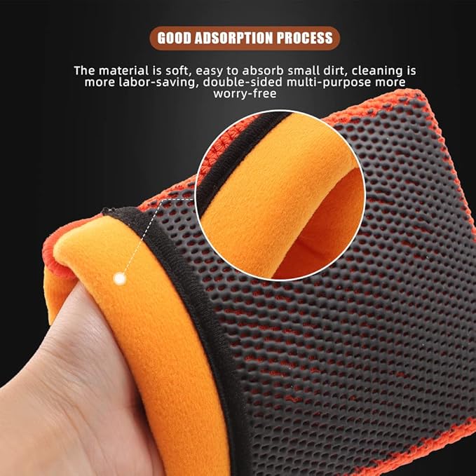 SPTA Clay Mitt, 1Pc Fine Grade Clay Bar Wash Mitt, Clay Eraser Mitt for Car Detailing, Auto Detailing Clay Bar Glove Quickly Removes Debris from Your Paint, Glass, Wheels, & More-CHMLG01