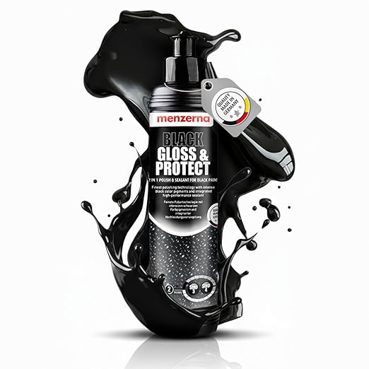 MENZERNA Black Gloss & Protect 8.5 oz I 2-in-1 Black Car Polish & Sealant I Removes Fine Scratches, Swirl Marks & Holograms I Restores & Protects Car Paint I Color Depth & Glossy Finish