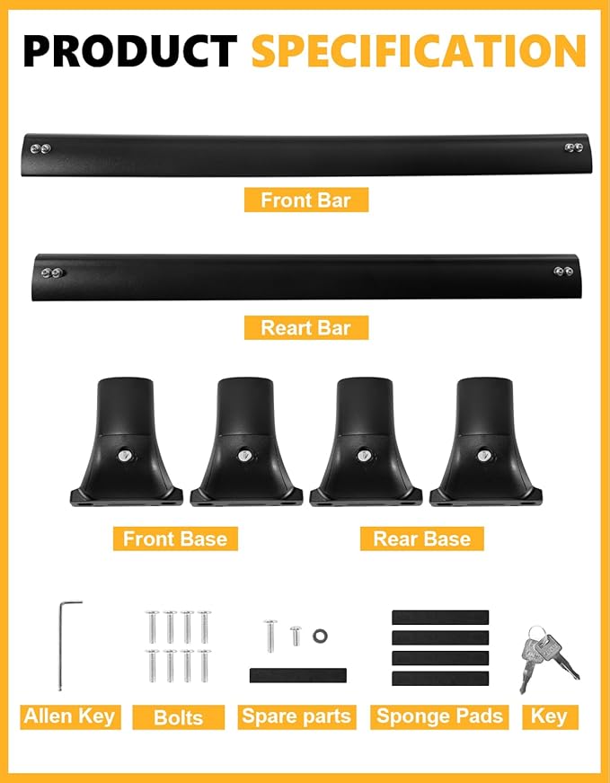 Tuyoung All Aluminum Roof Racks Cross Bars Compatible with Jeep Compass 2018-2025, 260lbs Lockable Heavy Duty Roof Rails Crossbars Rooftop Cargo Basket Carrier Bag Luggage Rails Kayak Canoe Snowboard