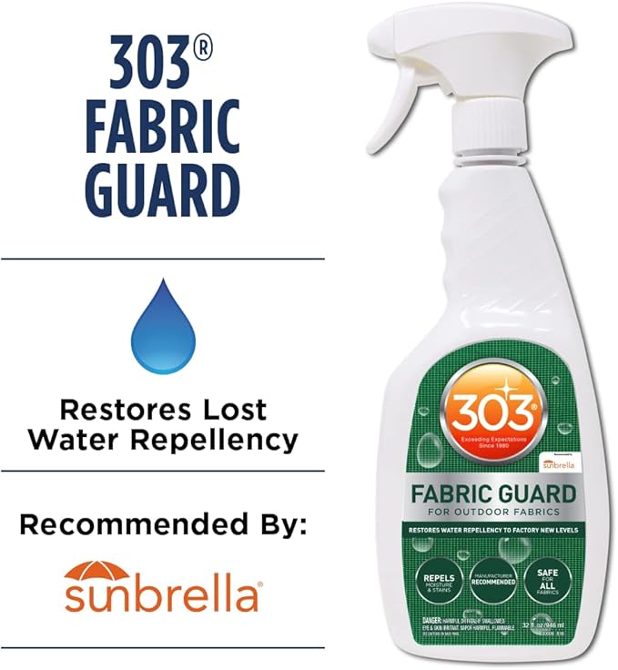 303 Products Fabric Guard – Water Repellent & Stain Shielding Fabric Spray, Safe for All Outdoor Upholstery, Easy to Use, Manufacturer Recommended Protectant Spray, 32oz (6 Pack)