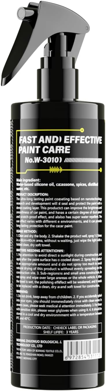 Ceramic Spray Coating for Cars, RV, Motorcycle, Boat - Hydrophobic Sealant & Wax - Quick Detailer for Extreme Gloss on Paint, Wheels, Trim - Safe on Chrome, Plastic, Vinyl - 9.1 fl oz