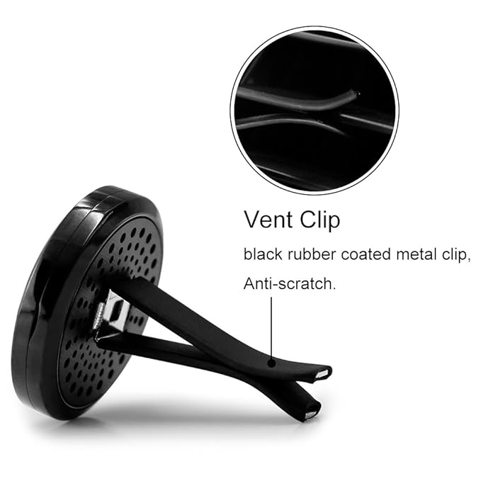 Car Air Freshener Vent Clip - 2PCS 30mm Black Car Essential Oil Diffuser Vent Clips for Home Office Room with 12 Felt Pads Mother's Day, Birthday Gift for Women & Men