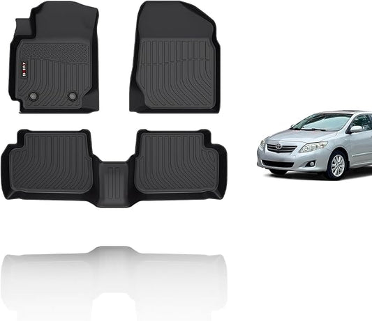 KELCSEECS Floor Mats Custom for 2003 2004 2005 2006 2007 2008 Corolla Sedan(Not Fit for Front Seats with Heated Vents Underneath) Car Mats Front & Rear Row Corolla Floor Mats Accessories Black