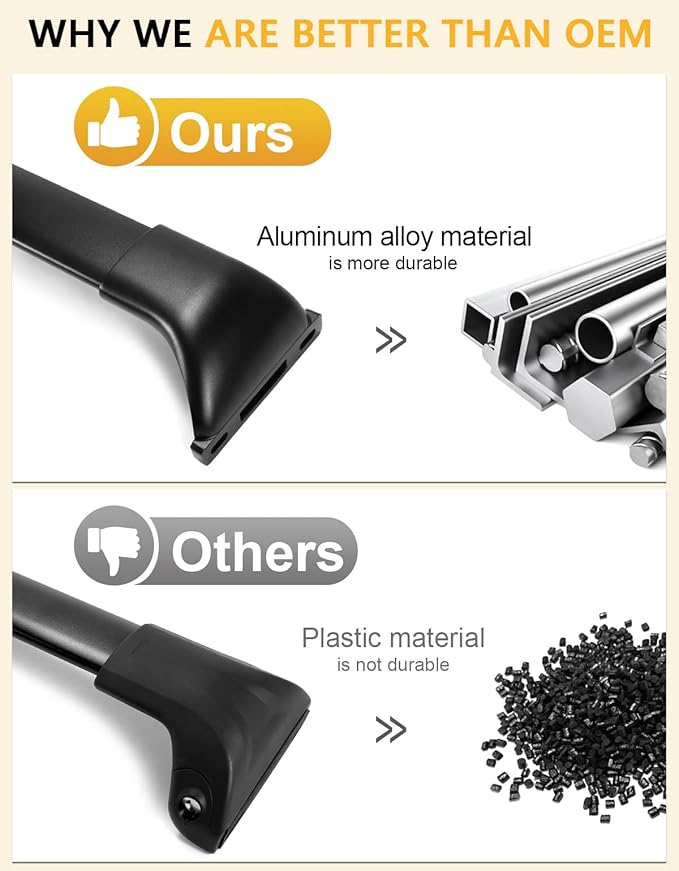 Tuyoung 220lbs Roof Racks Cross Bars Compatible with Chevrolet Chevy Bolt EUV 2017-2025 Bolt-EUV, Heavy Duty Aluminum Crossbar Roof Rail Cargo Carrier Rooftop Car Black Accessories