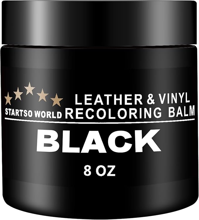 STARTSO WORLD Leather Recoloring Balm, Black Leather Repair Kit for Furniture, Leather Dye, Leather Color Restorer for Couches, Leather Couch Paint | Repair, Restore Faded & Scratched Leather