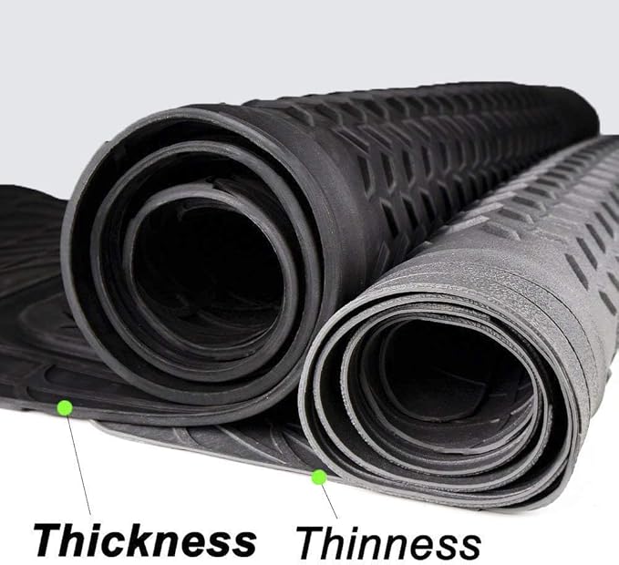 PIC AUTO Heavy Duty Rubber Trunk Cargo Liner Floor Mats, Trimmable to Fit for Car, SUV, Van, Trucks (Large, Black)