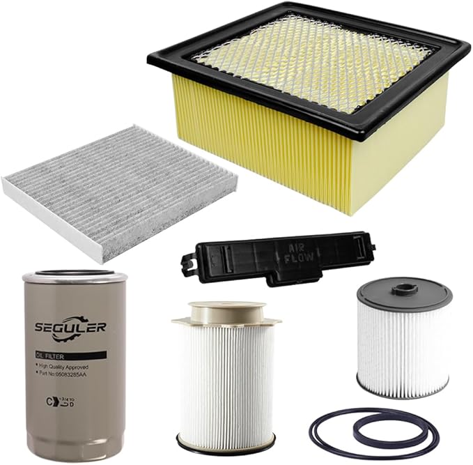 6.7L Diesel Filter Kit-68436631AA 68157291AA Fuel 5083285AA Oil 53034051AB Air 68318365AA Cabin Air Filter Fits for 2019-2024 Ram 2500 3500 4500 5500 6.7L Diesel Engines