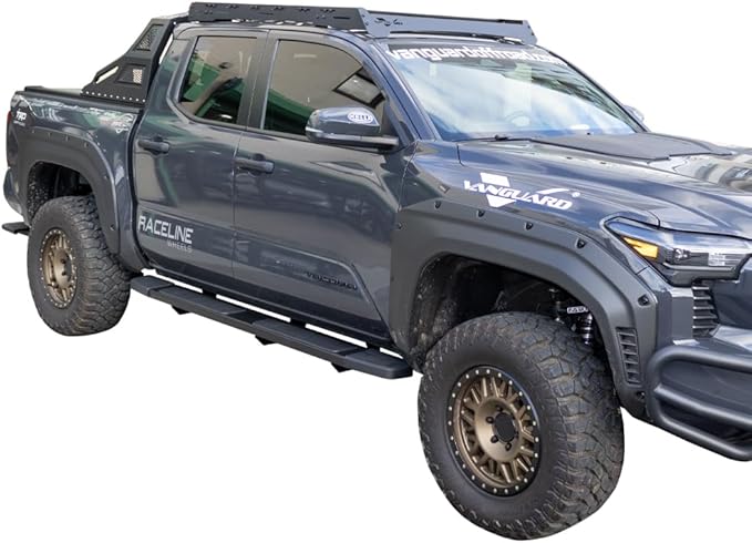 VANGUARD 6 Inches Running Boards Compatible with 2024-2025 Toyota Tacoma | Double Cab | Black Powder Coat | Q235 Structural Steel CB3 Running Boards