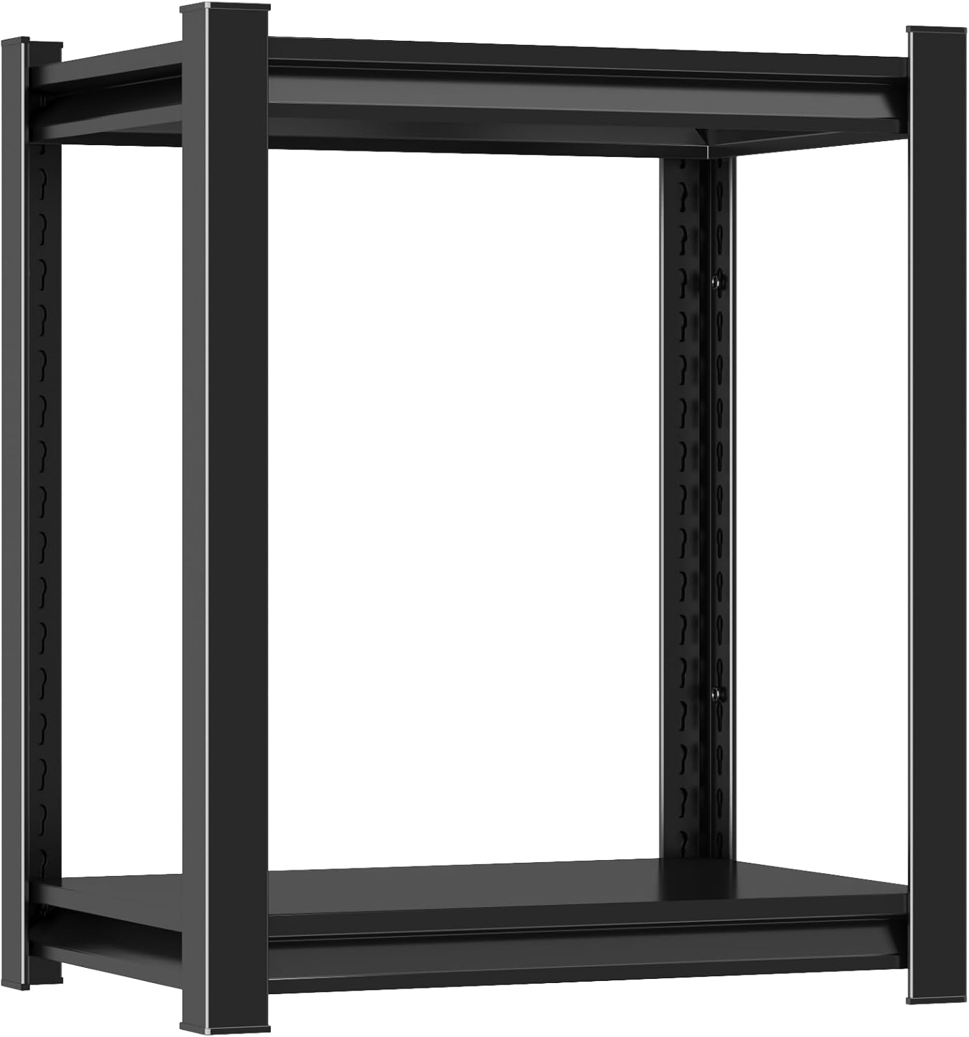 Metal Garage Shelving Unit, Heavy Duty 2-Tier Adjustable Storage Shelf, Steel Shelving,Industrial Shelves for Heavy Tools and Equipment, 22" H x 24" W x 14" D