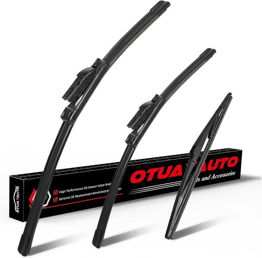 OTUAYAUTO Premium Windshield Wiper Blades - Replacement for Mazda CX-5 CX5 17-23, CX-9 CX9 16-23, All-Weather Performance, Front and Rear Wiper Blades, Top Lock - 24"+18"+14" (Pack of 3)