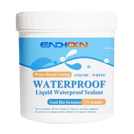 Liquid Waterproof Sealant White 35 Ounces, Endhokn Wall, Bathroom, Roof, etc Indoor and Outdoor Water-Based Waterproof Coating