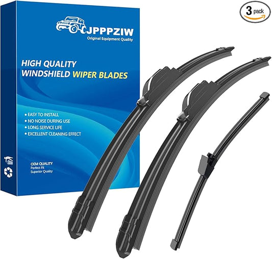CJPPPZIW® Windshield Wipers-26"+18"+9" Replacement for 2012 2013 2014 2015 2016 2017 Hyundai Veloster Premium All-Season Front and Rear Wiper Blades,Original Factory Quality(Pack of 3)