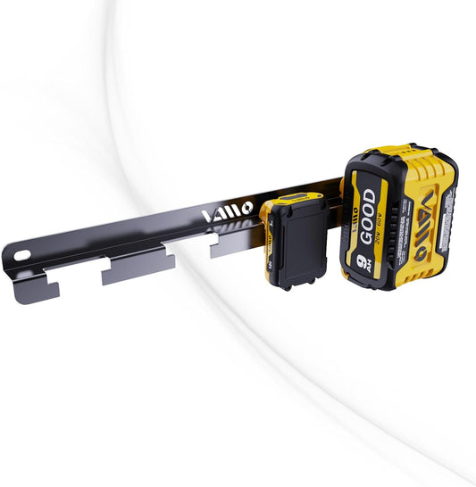 VAIIO Battery Rack Holder 20V 60V 12V, Wrought Iron Heavy Duty Thickened Batteries Slots, Stealth Battery Wall Mount Organizer Garage Storage,Workshops,Shelves