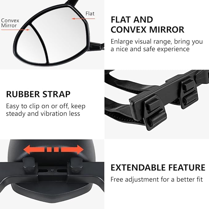 Clamp On Tow Mirrors, Mirror Extenders For Towing,Universal Towing Mirror Fit Most Vehicle Car Truck, 2pcs