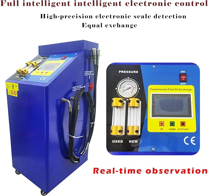 Automatic Transmission Cleaning and Oil Changing Machine, Auto Transmission Flush Machine Transmission Fluid Exchanger Oil Changer Auto Maintenance with 3.3galx2 Fuel Tank 150W