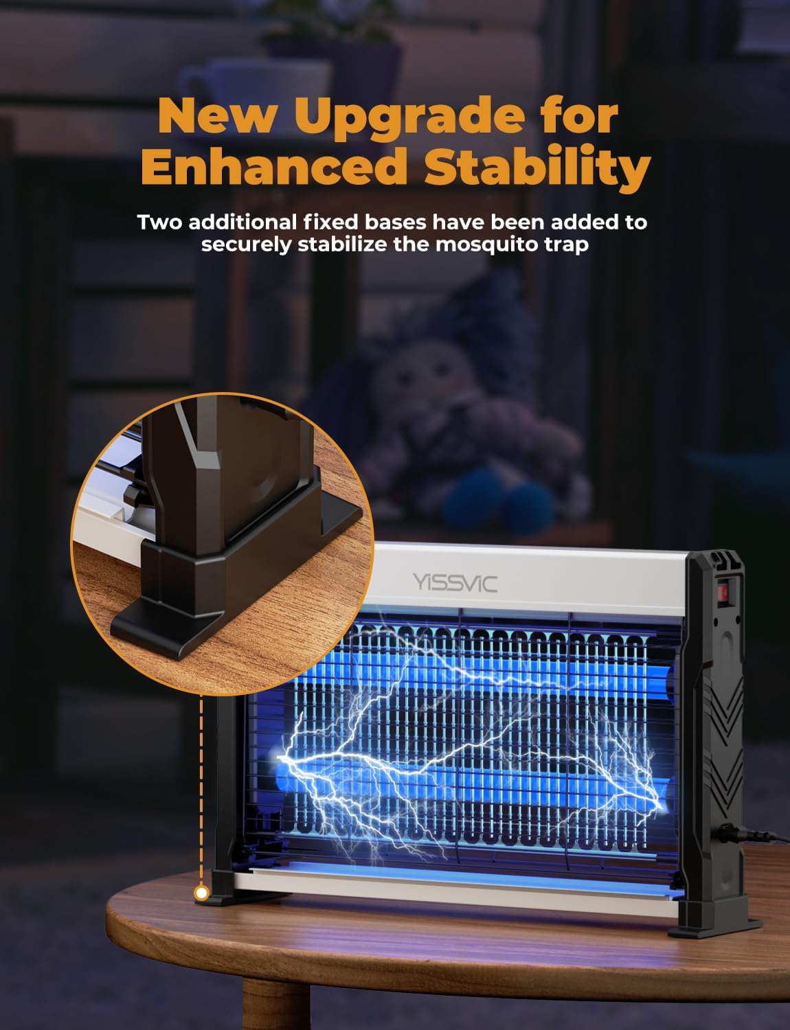 YISSVIC LED Bug Zapper Indoor, 4000V Electric Bug Zapper, Powerful Mosquito Zapper,LED Fly Zapper Indoor, Mosquito Killer with 6.6ft Power Cord for Home Office Restaurant