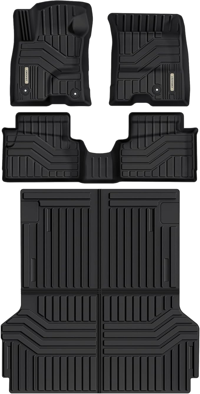 OEDRO Upgraded Floor Mats & Truck Bed Liner Fit for 2022-2025 Ford Maverick Hybrid, All Weather Fit Maverick Car Rubber Mats Includes 1st & 2nd Row and Bed Mat, Black