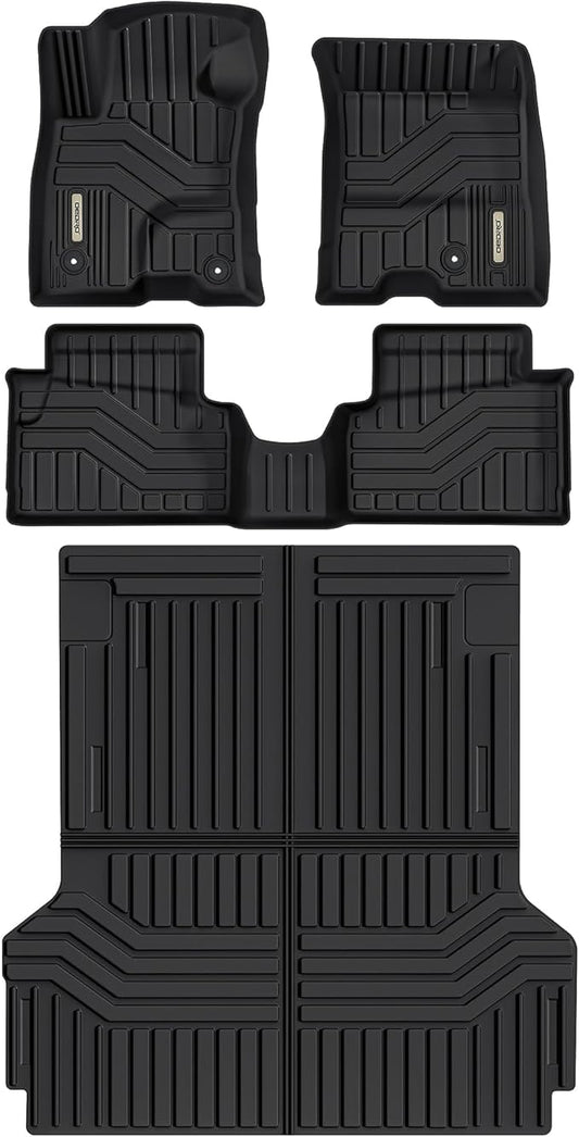 OEDRO Upgraded Floor Mats & Truck Bed Liner Fit for 2022-2025 Ford Maverick Hybrid, All Weather Fit Maverick Car Rubber Mats Includes 1st & 2nd Row and Bed Mat, Black