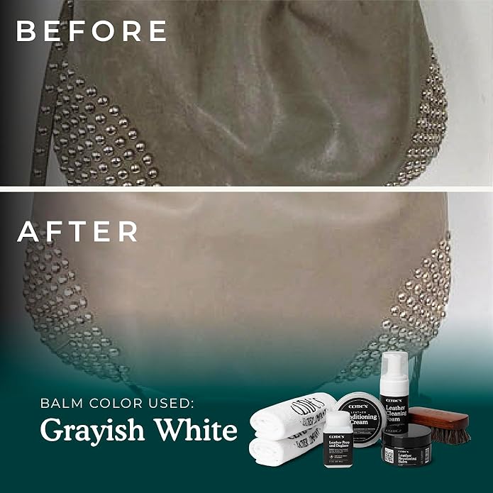 Clyde's™ 4-Step Leather Recoloring Kit | Includes Brush and Lint-Free Towels | Cleans, Restores, and Protects Your Leather