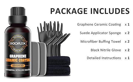 Graphene Ceramic Coating for Cars - 20H Professional Grade Top Coat Detailing Kit 50ML - Heavy Duty Automotive Paint Sealant for After Car Wash - Ultimate Hydrophobic Protection and High Gloss Shine