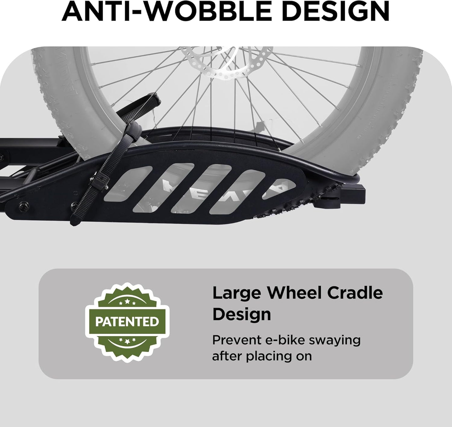 Rockland Foldable 2-Ebike Rack, 200 lbs Capacity, Hitch Mount Electric Bike Rack, Fits up to 5" Fat Tire Width and 50" Wheelbase, Ebike Carrier Rack for 2" Receiver for Cars SUVs Vans RVs