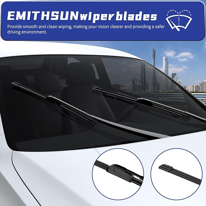 OEM QUALITY 22" + 22" Premium All-Seasons Stable And Quiet Windshield Wiper Blades(Set of 2)