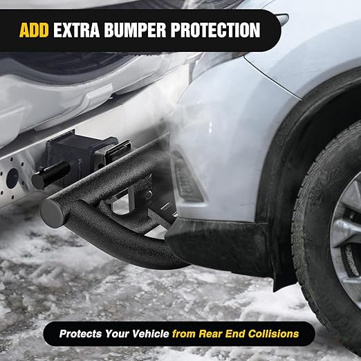 Nilight Universal Hitch Step Textured Black Drop Trailer Hitch Step Fit 2 Inch Receiver with Hitch Lock Stabilizer Towing Bar Rear Bumper Guard Rated up to 350 Lbs for Pickups Trucks Vans SUVs ATVs