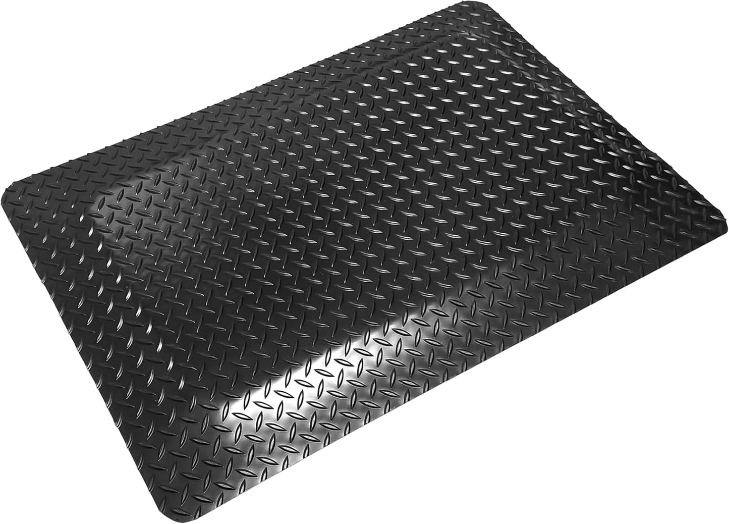 Rhino Mats, American Classic Diamond Anti-Fatigue Mats, Industrial Ergonomic Comfort Standing Mat for Work, Home, Garage, Office, Kitchen or Anywhere (Black 9/16" Thick, 2 FT. x 21 FT.)