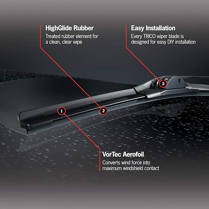 TRICO Diamond 28" + 17" Premium Automotive Replacement Windshield Wiper Blades (Set of 2), Passenger and Driver Side All-Weather Beam Wiper Blades for Select Vehicle Models