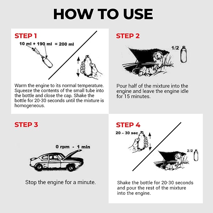 D8 engine oil treatment, For Diesel engines with a motor oil capacity up to 9 quarts; Safely Restore and protect your Car, Truck, Motorcycle and all other engines