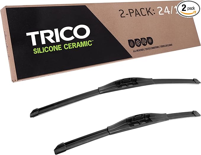 TRICO Silicone Ceramic™ (90-2418) 24 & 18 Inch Pack of 2 Automotive Replacement Windshield Wiper Blades For my Car, Ceramic Coated Silicone Super Premium Beam Blade for Select Vehicle Models