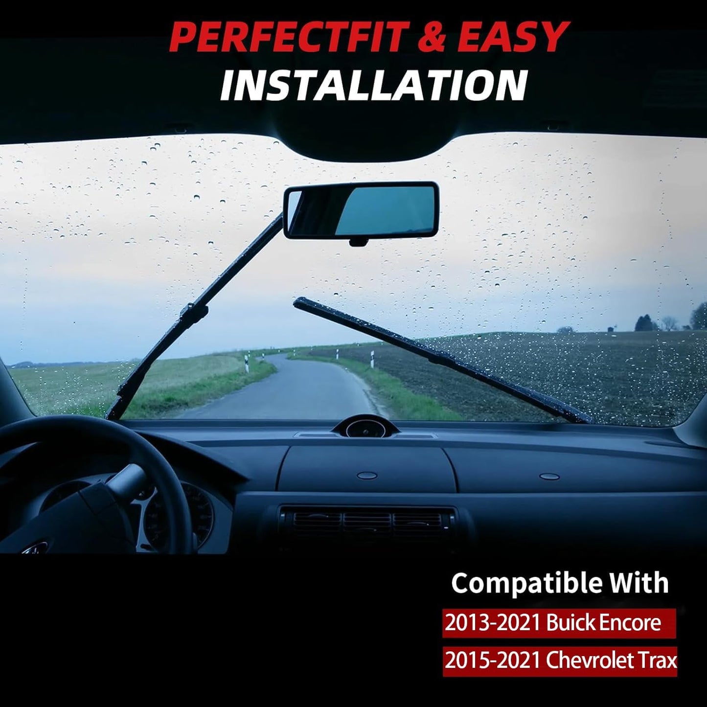 OTUAYAUTO Premium Windshield Wiper Blades - Replacement for Buick Encore 2013-2022 - Precision Fit, All-Weather Performance, Front and Rear Wiper Blades, Top Lock - 26"+14"+10" (Pack of 3)