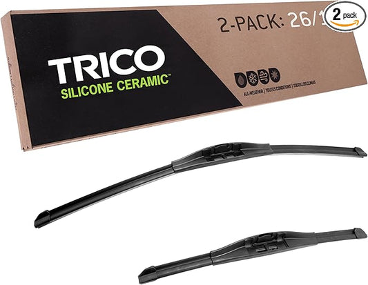 TRICO Silicone Ceramic™ (90-2616) 26 & 16 Inch Pack of 2 Automotive Replacement Windshield Wiper Blades For my Car, Ceramic Coated Silicone Super Premium Beam Blade for Select Vehicle Models