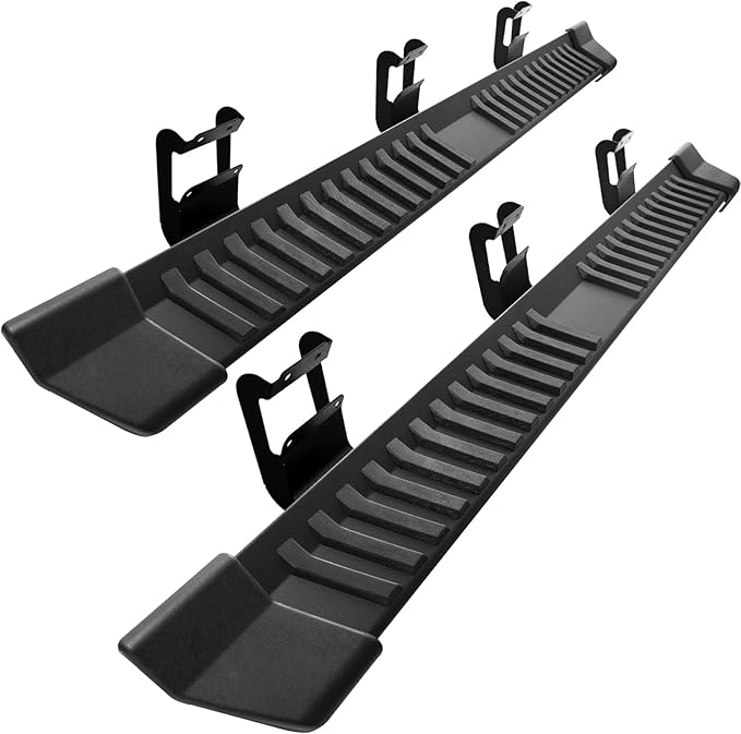 COMNOVA Pair Running Board Nerf Bar Compatible with 17-25 Ford F250 Superduty Crew Cab（4 Full Size Doors） Rocker Slider Side Steps,Width 6 Inches V Style.with OE Style Brackets.