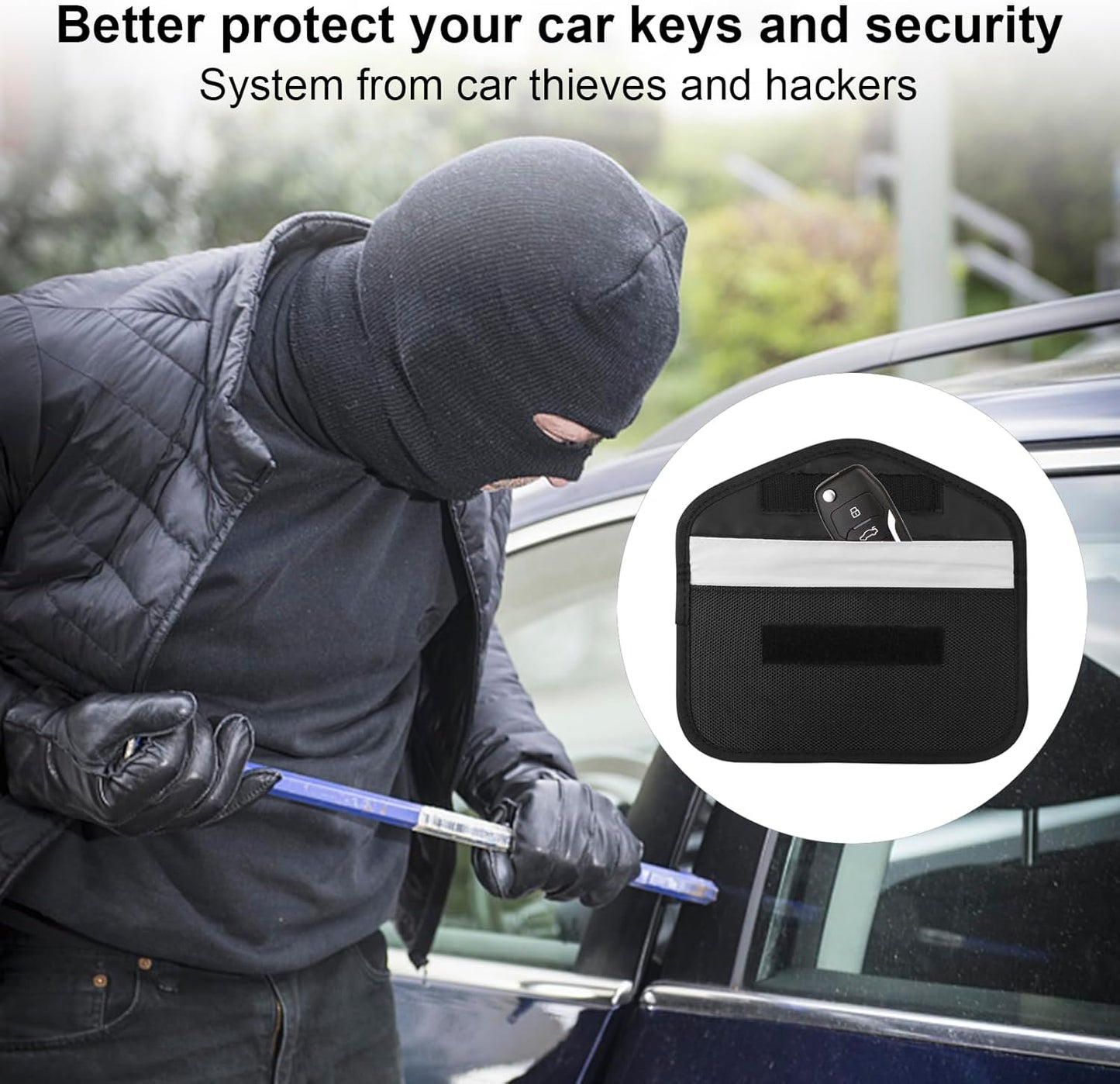 Faraday Bag 2 Pack of RFID Signal Blocking Bag Shielding Pouch Wallet and Credit Card Case for Cell Phone Privacy Protection and Car Key FOB