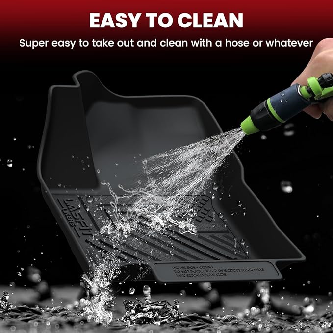 LASFIT Floor Mats Custom Fit for Toyota Corolla Cross 2022-2026（Fit Hybrid Not Fit Gasoline）, All-Weather Protection TPE 1st & 2nd Row Car Liners for Toyota Accsessories, Easy to Clean, Black