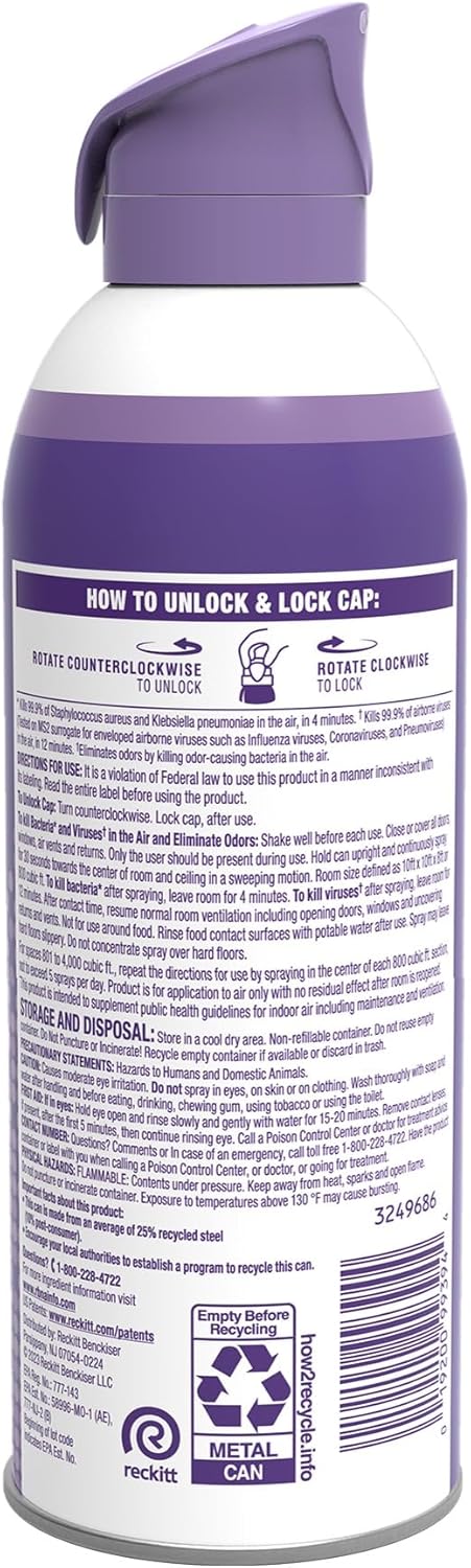 Lysol Air Sanitizer Spray with Odor Eliminator for Home & Office, Sanitizing Spray, Air Freshener Alternative, Light Breeze Scent, 10 oz (Pack of 3)