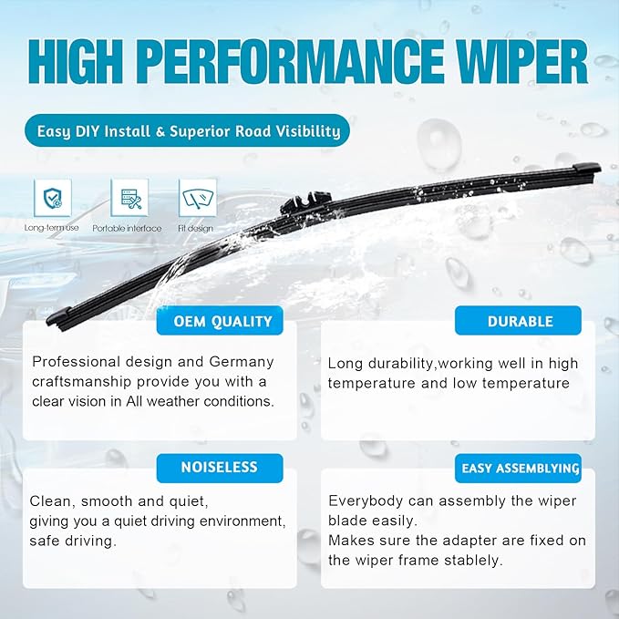 VTOGOI Original Factory Quality Rear Windshield Wiper Blades Replacement For BMW X3 2018-2022,BMW X4 2019-2022,Easy To Install 12"(Pack of 1)