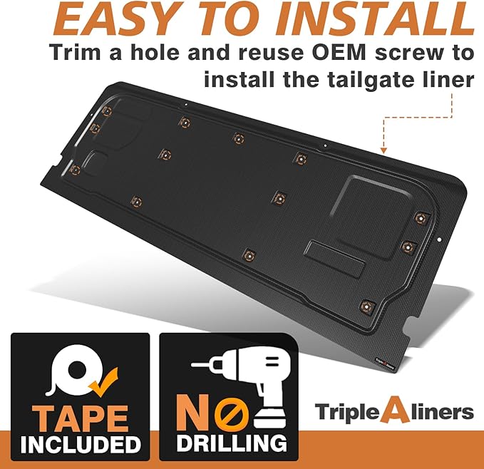 TripleAliners Tailgate Mat Compatible with Ford F-150 2021-2025 Accessories Truck Tailgate Liner Cover All-Weather Protector Cargo Cover Custom Fit for F150 (Tailgate Work Surface Only)